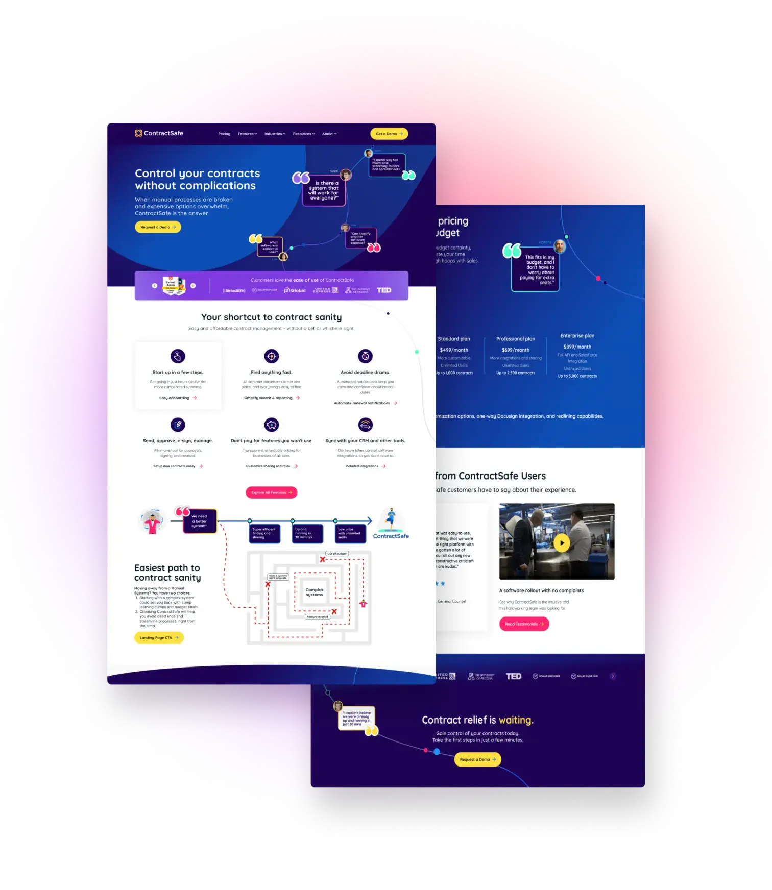 ContractSafe website design