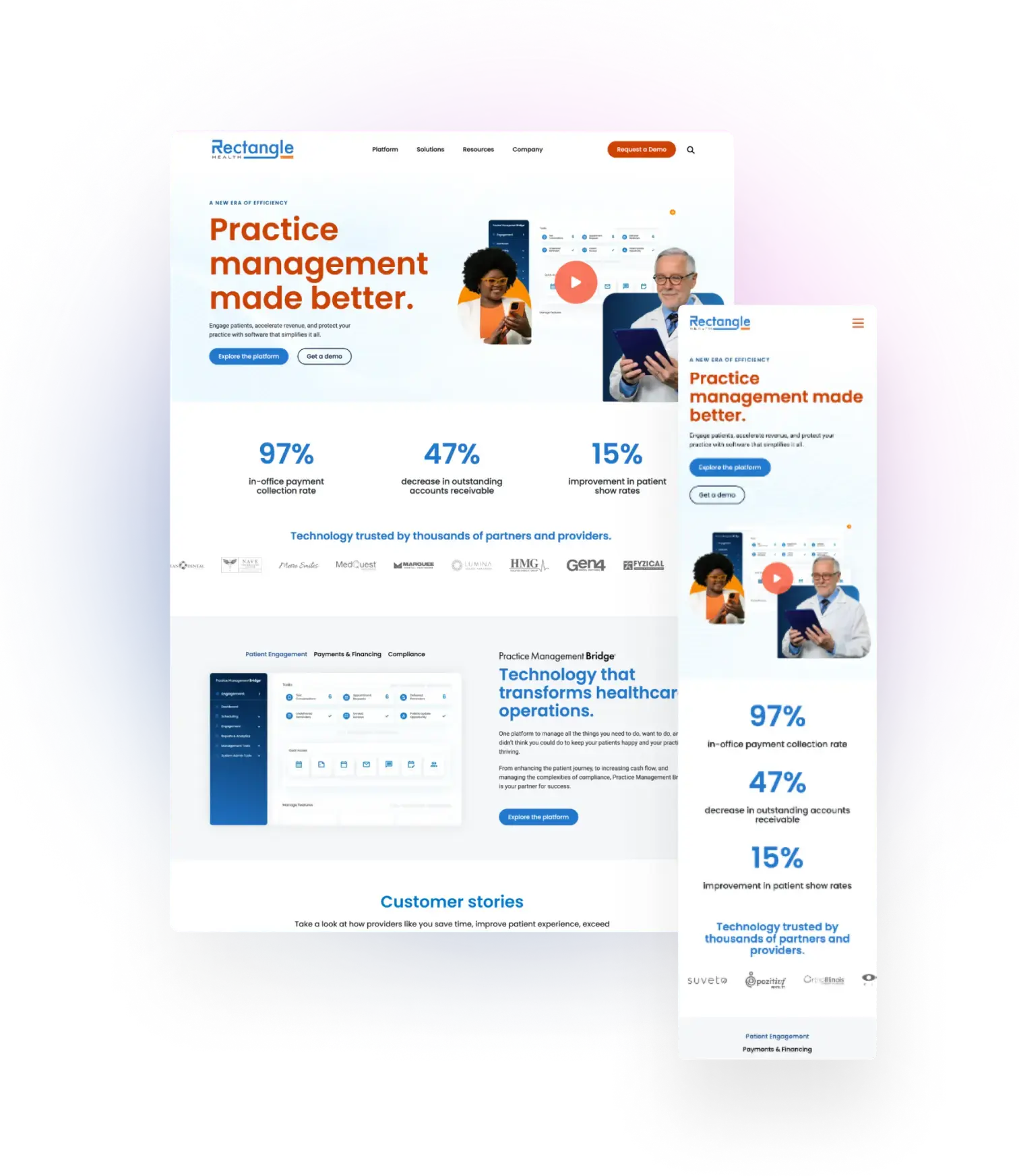 Rectangle Health website design